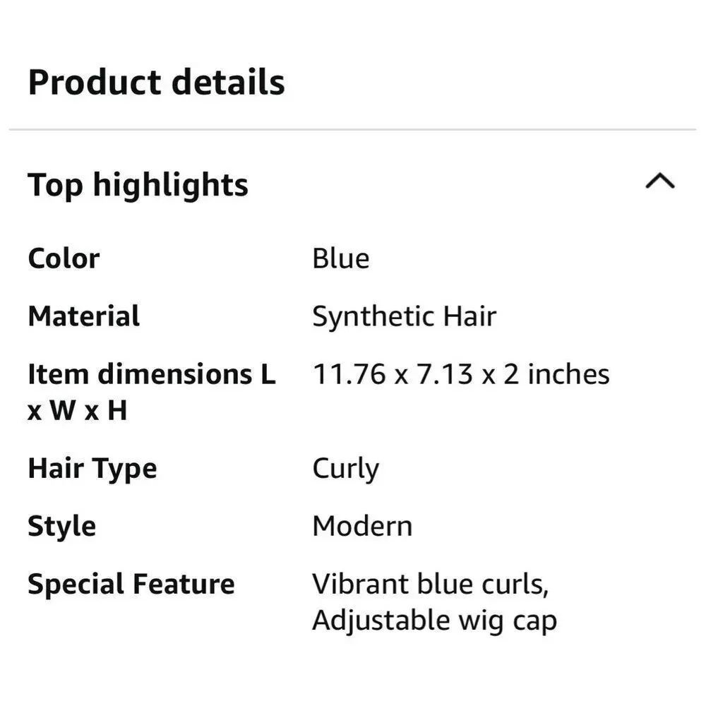DESCENDANTS 4 The Rise of Red CHLOE WIG Child Blue Curly Hair Girls' Costume NWT